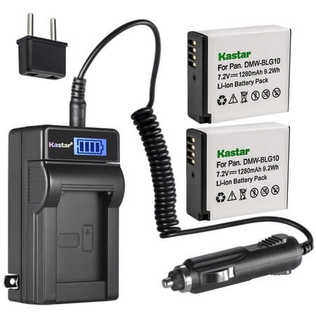 Kastar 2-Pack BP-DC15 Battery and LCD AC Charger Compatible with Leica BP-DC15 BPDC15 Battery  Leica BC-DC15 BCDC15 Charger  Leica Type 109 Leica C-Lux Leica D-Lux Leica D-Lux 7 Digital Cameras