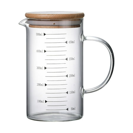 

Borosilicate Measuring Jugs with Handle & Lid Measuring Freezer Measuring Cup Scales Mug Clear for Restaurant Baking Cooking 500ml 500ml-1