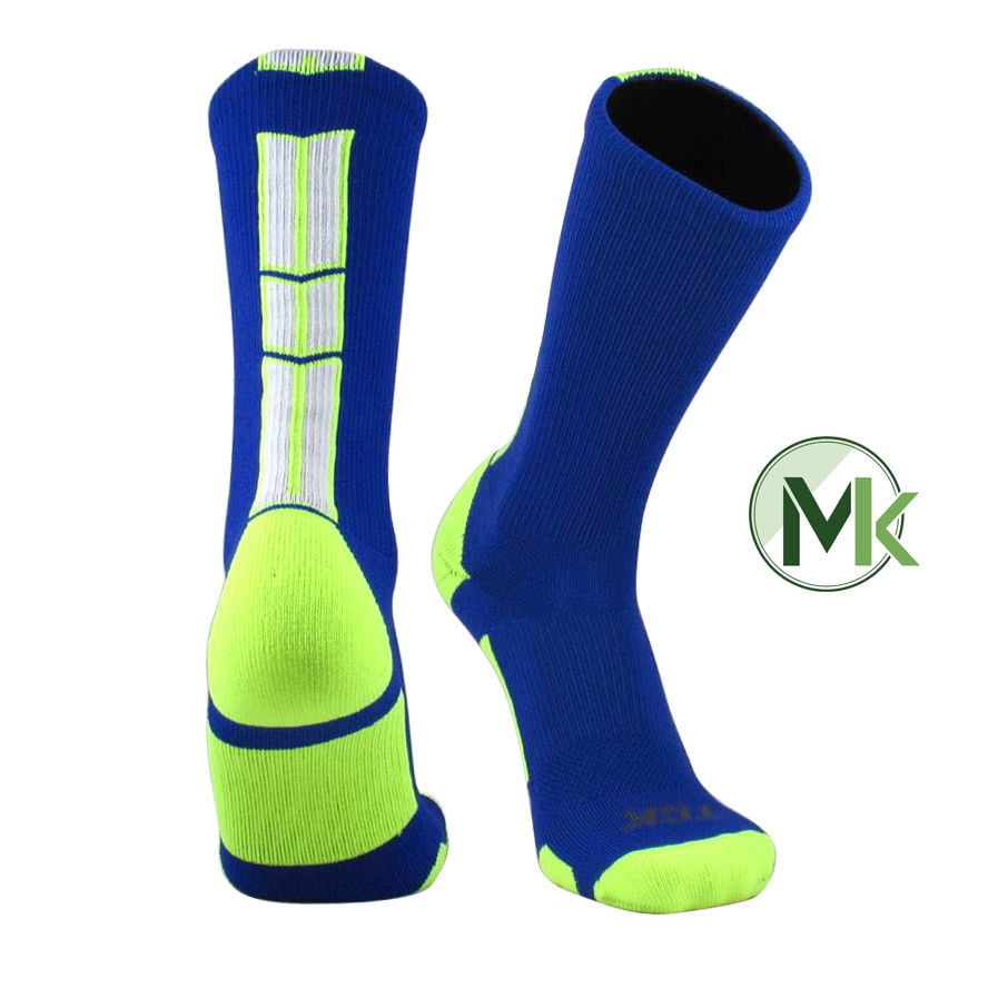 TCK Baseline 3 Elite Royal Neon Yellow White Basketball Football Crew