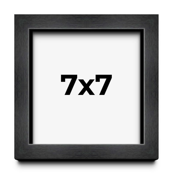 7x7 Shadow Box Frame Grey Charcoal Black | 0.875 Inches Deep | Solid Wood Shadowbox Display Frame |