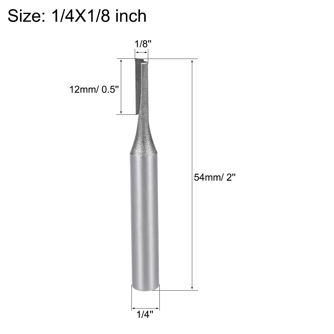 Router Bit 1//4 Shank 3mm Cutting Dia 1 Straight Flutes Carbide Woodworking 2pcs