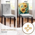 thumbnail image 5 of Sunflower Butterfly Chair Covers Set of 8 Watercolor Green Yellow Painting Pastoral Nature Chair Back Covers Stretch Removable Washable Chairs Slipcovers Protector for Dining Room Kitchen Party Decor, 5 of 5