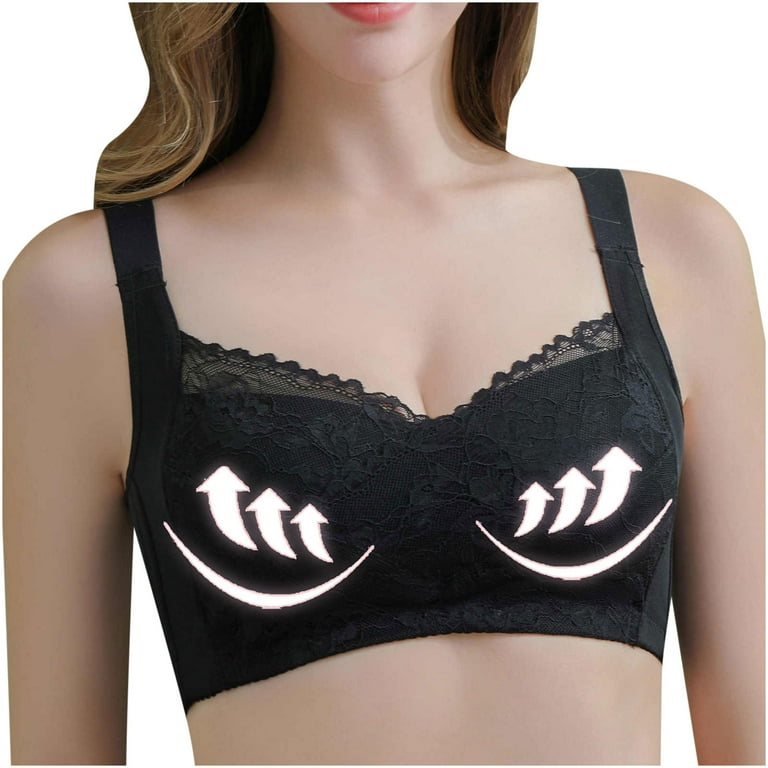 Hesxuno Push Up Bras Womans Fashion Embroidery Comfortable Push Up Hollow  Out Bra Underwear