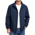 thumbnail image 2 of Sevevn Men Windbreaker Jacket Full Zip Up Stand Collar Regular Fit Lightweight Smooth Fabric Side Zip Pockets Elastic Cuffs And Hem For Daily Casual Travel Wear, 2 of 6