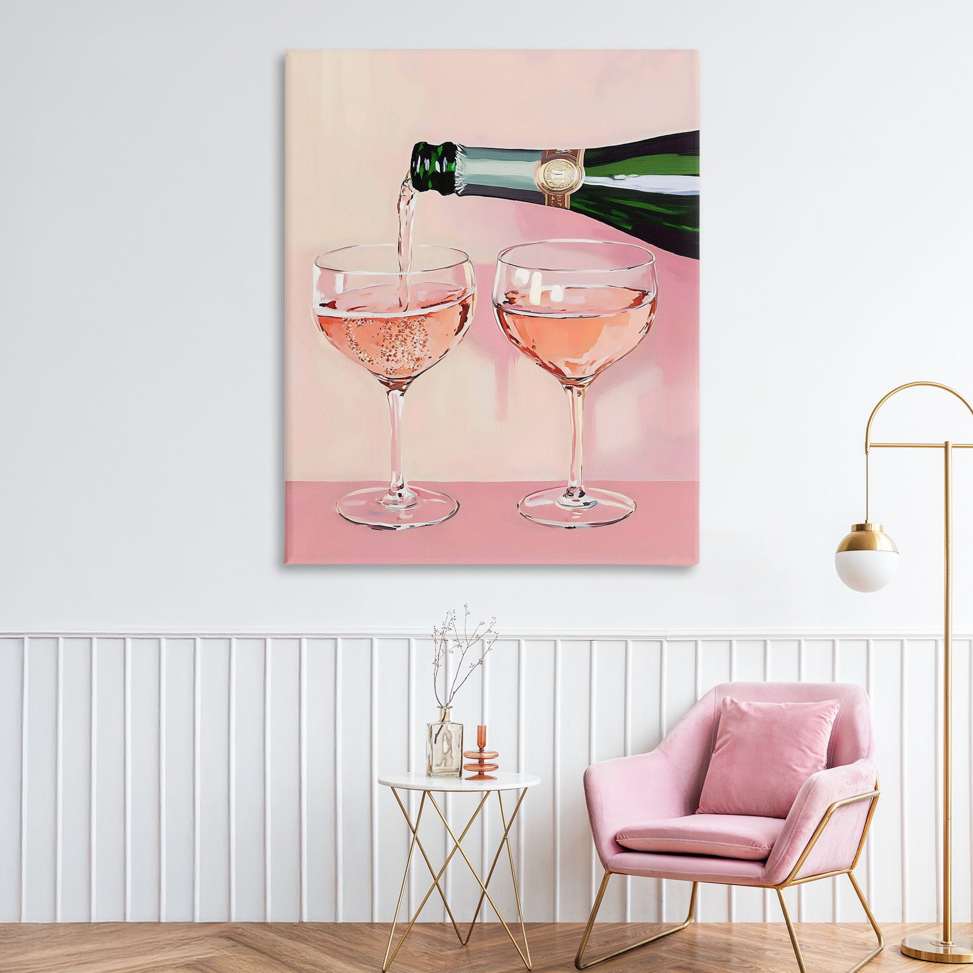 Stupell Industries Pink Champagne Toast for Two Canvas Wall Art, design by The Prints Vibe
