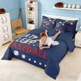 thumbnail image 4 of meiyoeat Eat Sleep Baseball Twin Bedding Setsfor Boys Teens, Sport Baseball Bedding Comforter Set, Navy Reversible 7pcs, 4 of 6