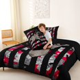 thumbnail image 4 of Manfei Wild Reindeer Queen Comforter Set,Red Camo Usa Flag Comforter Sets Queen,Black Reversible,3 Pieces,1 Comforter and 2 Pillowcases, 4 of 7