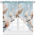 thumbnail image 2 of White Floral Swag Curtain Valance for Windows, Magnolia Flowers Window Treatments Short Swag Topper for Kitchen Windows Bathroom Bedroom, 36"x63", 2 of 8