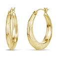 thumbnail image 2 of Forever New 18K Gold Over Silver Octagon Hoop Earrings, 35.5mm, 2 of 2