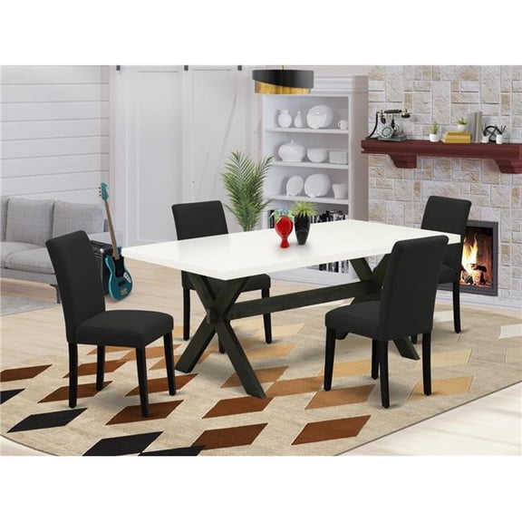 5 Piece X-Style Kitchen Table Set - Black