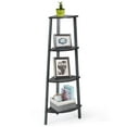 thumbnail image 1 of Giantex 4-Tier Industrial Corner Shelf, Ladder Bookcase w/Adjustable Leveling Feet, Display Rack for Home, Grey, 1 of 8
