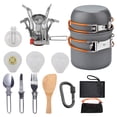 thumbnail image 1 of Camping Hiking Cookware Set Outdoor Portable Picnic Cookware Kit Alumina Pot Set Travel Cooking Accessory, 1 of 8