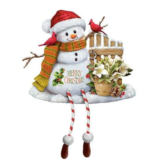 The Bradford Exchange Sweetest Holiday Moments Sharing Winter's Wonders Snowman Sculpture Christmas Decoration by Marjolein Bastin 7-inches