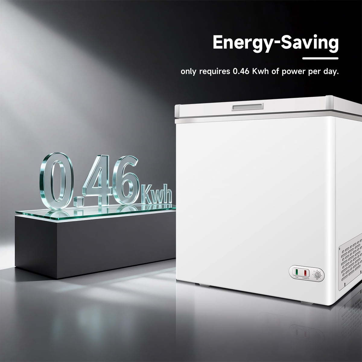 ORIKOOL Chest Freezer 5.0 Cu.ft Solid Top Commercial Deep Chest Freezers with Lockable Stay-Open Lid Painted for Back-of-House Bulk Storage