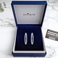 thumbnail image 4 of 925 Sterling Silver Cubic Zirconia CZ Round Hoop Earrings, 4 of 5