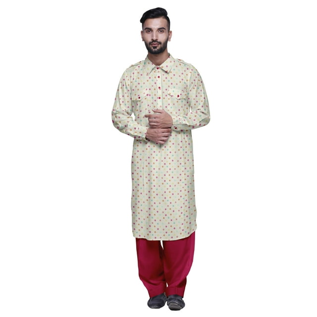 Atasi Kurta Punjabi Pyjama pour Hommes Ensemble Kurta Pyjama Imprimé Décontracté