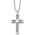 thumbnail image 2 of Chisel Stainless Steel Polished Cross Pendant on a Ball Chain Necklace - 24", 2 of 8