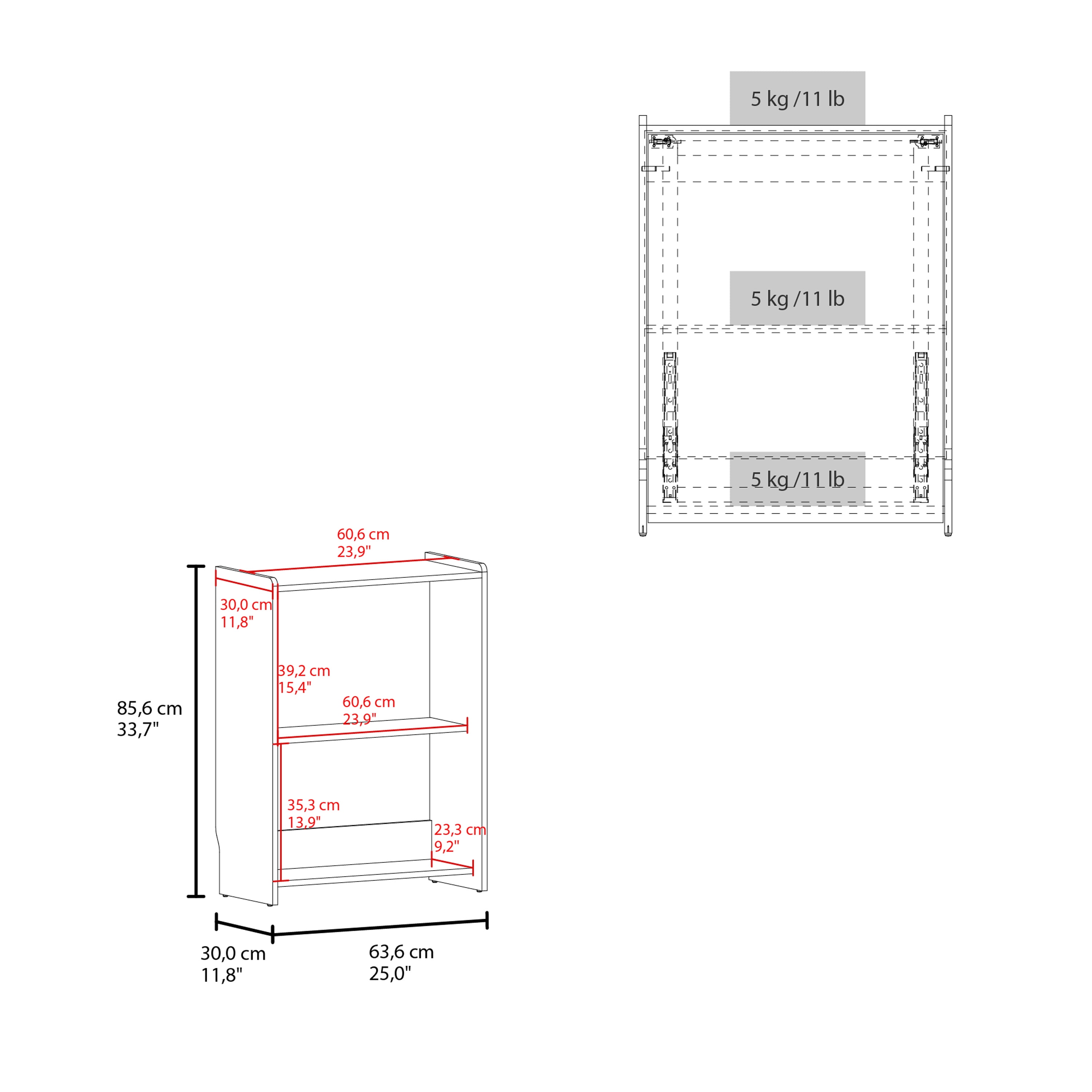 Astoutdoor Leslie Retractable Desk with Built-in Storage Shelves, Space Saving Computer Writing Table