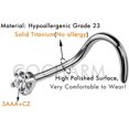 thumbnail image 4 of Titanium Nose Ring G23 Solid Titanium Nose Stud 20G Screw Nose Stud 2mm Clear CZ, 4 of 7