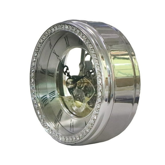 YIEMEEN 100mm Desk Clock with Quiet and Luxurious Crystal Detail Clocks for Business