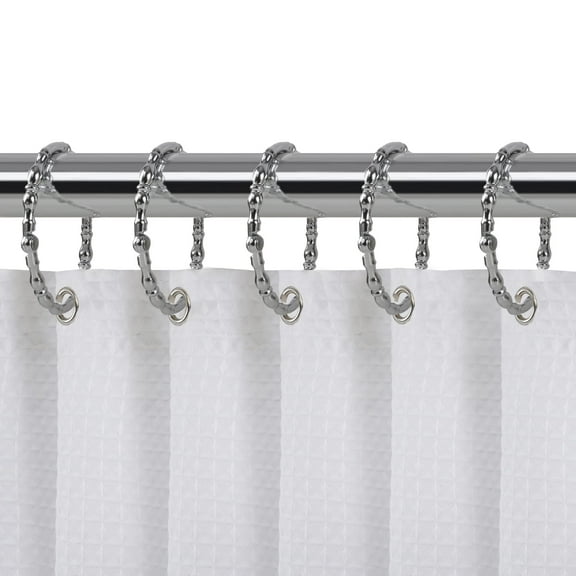 Utopia Alley  Shower Rings, Oval Shape Shower Curtain Rings for Bathroom, Rustproof Zinc Shower Curtain Hooks Rings, Set of 12 Chrome