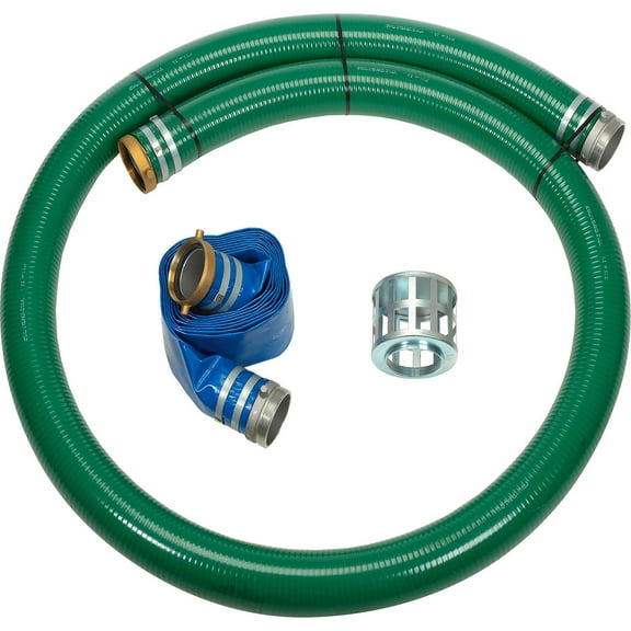 Apache 98128667, 4" Trash Pump Hose Kits w/ Aluminum Couplings and Fittings