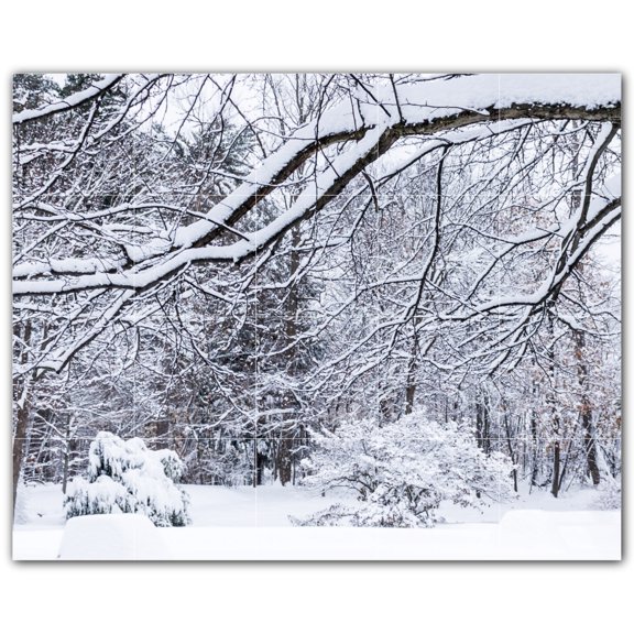 Picture-Tiles.com: Winter Ceramic Tile Wall Mural WAL501222-54S. 21.25"W x 17"H using (20) 4.25" x 4.25" Ceramic Tiles-Satin Finish