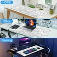thumbnail image 6 of White Abstract Topographic map Desk Mat XXL Large Gaming Mouse Pad with Stitched Edges, 31.5 x 15.7 inch Extended Full Desk Keyboard and Mouse Pad Anti-Slip Computer Laptop Desk Pad, 6 of 7