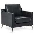 thumbnail image 5 of MCombo Modern Accent Chair, Faux Leather Upholstered Lounge Armchair, Single Sofa Chairs for Living Room Office, 5 of 9