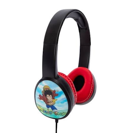 One Piece Wired Headphones, Black & Red