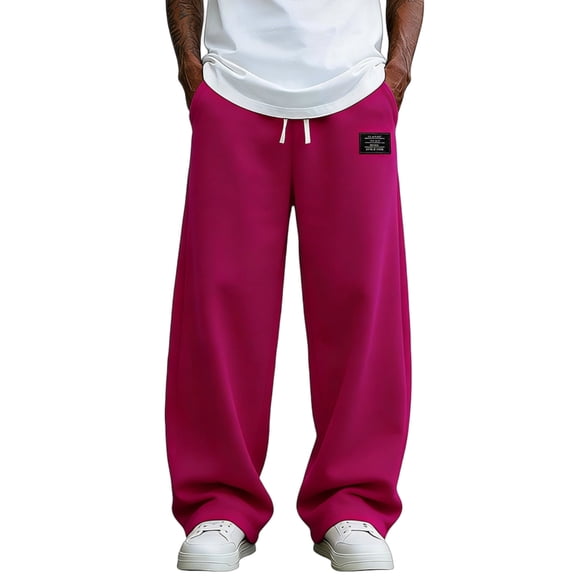 Fabrcox Men Sweatpants Baggy Drawstring Wide Leg Men Joggers Pants Sports Workout Gym Big and Tall Hiking Pants with Pockets M