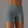 thumbnail image 3 of Elainilye Fashion Women's Yoga Shorts Casual Solid Crossover Yoga Shorts Athletic Pants Gym Shorts Women,Gray, 3 of 7