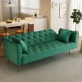 thumbnail image 4 of 71" Convertible Sofa Bed Folding Velvet Sofa with Adjustable Backrest in Green, 4 of 9