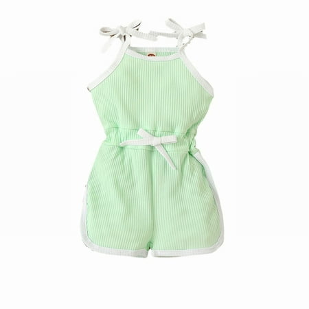

ZRBYWB Summer Baby Girl Clothes Rompers Toddler Sleeveless Solid Girls Romper Solid Color Sling Jumpsuit Rustic Styles Jumpsuit Cute Summer Clothes