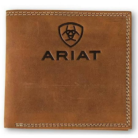 ARIAT ARIAT Mens Bifold Large Embossed Browns Logo Wallet
