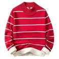 thumbnail image 3 of KKBOTIVE Sweater Coat for Mens, Winter Warm Knit Pullover, Retro Striped Casual Sweaters Men's Daily Outerwear ( Red Size: XXL ), 3 of 3
