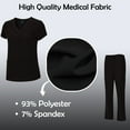 thumbnail image 4 of ACTIVE UNIFORMS Women's Breathable Cool Stretch Fabric Scrub Top and cargo Pant Set (Black, XX-Large), 4 of 7