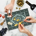 thumbnail image 5 of Celtic Cutting Board, Filigree Style Endless Celtic Knot Pattern with Abstract Style Floral Petals, Decorative Tempered Glass Cutting and Serving Board, Small Size, Black and White, by Ambesonne, 5 of 5