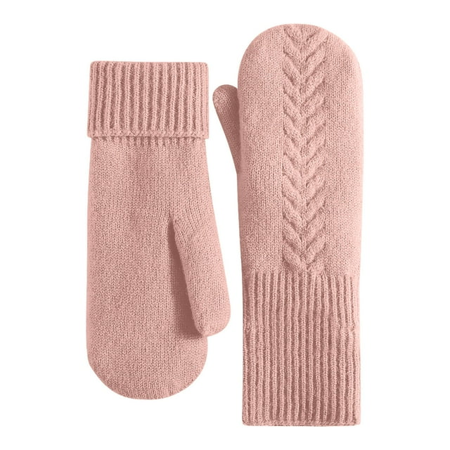 Gants pour Femmes Gants d'Hiver en Tricot Chauds à Doigts Complets pour Femmes avec Protection Améliorée Doublés en Molleton