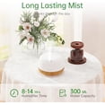 thumbnail image 2 of Essential Oil Diffuser, 300ml Ultrasonic Aromatherapy Oil Humidifier with 7 Colors LED Lights, 2 Mist Mode for Home Valentine's Gift (Wood Grain), 2 of 9
