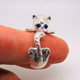 thumbnail image 2 of Fluffy Grumpy Cat Wrap Ring for Women Silver Plated Ginger Lyne Collection, 2 of 5