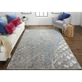 thumbnail image 6 of HomeRoots 513019 9 x 12 ft. Blue Silver & Gray Geometric Rectangle Area Rug, 6 of 8