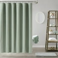 thumbnail image 6 of ZDM Fabric Shower Curtain, Linen Textured Heavy Duty Polyester Cloth Shower Curtain Set with 12 Plastic Hooks, Hotel Luxury Waterproof Decorative Shower Curtains for Bathroom - 72"x72" - Beige/Cream, 6 of 7