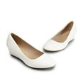 thumbnail image 3 of Dream Pairs Women's Mid Wedge Heel Pump Shoes Debbie color WHITE/PU size 5.5 Wide Available, 3 of 5