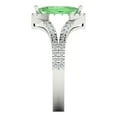 thumbnail image 3 of 1.2ct Marquise Cut Green Crystal 18k White Gold Engraving Statement Bridal Wedding Halo Designer Ring Size 4.5, 3 of 5