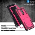 thumbnail image 6 of Mignova LG Stylo 4 case, heavy-duty shock-proof body protection rugged hybrid case with swivel belt clip and bracket for LG Stylo 4 case 2018(Pink), 6 of 8
