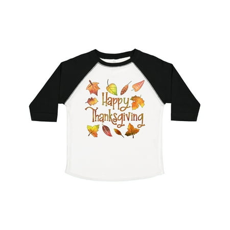 

Inktastic Happy Thanksgiving Fall Leaves in Autumn Colors Gift Toddler Boy or Toddler Girl T-Shirt