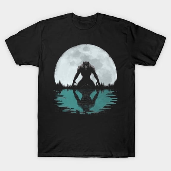 Dogman Moon Funny Cryptid Folklore Graphic, H22979 T-Shirt, for Men and Women, Up to Size 5XL