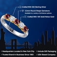 thumbnail image 2 of Gem Stone King 925 Silver and 10K Yellow Gold Red Rhodolite Garnet and White Moissanite Wedding-Bands Ring for Women | 0.98 Cttw | Round 3.5MM | Gemstone January Birthstone | Size 5, 2 of 7