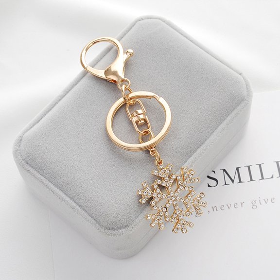 Teissuly Fashion Snowflake Hollow Keychain Men And Women Jewelry
